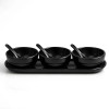 Melamine 7 PCS Black Tulip Serving Soup Set With Tray