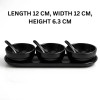 Melamine 7 PCS Black Tulip Serving Soup Set With Tray