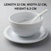 Melamine 3 PCS White Tulip Serving Set OF Bowl Saucer And Soup Spoon
