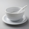 Melamine 3 PCS White Tulip Serving Set OF Bowl Saucer And Soup Spoon