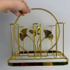 Stainless Steel Golden Glass Stand Elegant Serving & Display Holder