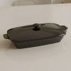 Melamine Black Rectangle Serving Bowl With Lid