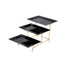 Melamine 3 Black Small Platter With Golden Stand
