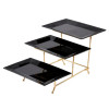 Melamine 3 Black Medium Platter With Golden Stand