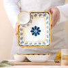 Dumpling Plate With Vinegar Dish Household Ceramic Serving Plate
