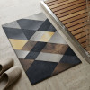 Modern Geometric Nappa Leather Bath Mat Non Slip Rubber Mat