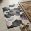 Hexagon Pattern Nappa Leather Bath Non Slip Rubber Mat