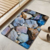 3D Realistic River Stone Nappa Leather Bath Mat Ultra Soft Non Slip Mat