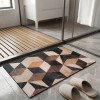 3D Illusion Geometric Cube Nappa Leather Bath Mat