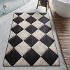 Vintage Diamond Wood Grain Nappa Leather Bath Mat