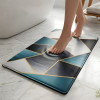 Abstract Oceanic Geometric Nappa Leather Bath Mat