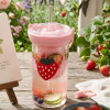 Glass Sipper Cup Drinking Cup with Straw