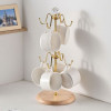 Mug Holder Golden Frame with Wooden Stand