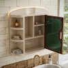 Plastic Washroom Cabinet with Attached Mirror Bathroom Storage Organizer
