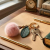 Cherry Style Fur Keychain Cute Fluffy Key Ring