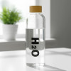 Borosilicate Glass Water Bottle H2O Style Leakproof Bottle