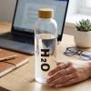 Borosilicate Glass Water Bottle H2O Style Leakproof Bottle
