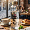 Borosilicate Glass Water Bottle H2O Style Leakproof Bottle