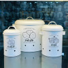 White Metal Vegetable Storage Canister Set (3PCS Set)