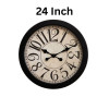 Heritage 24 Inch Letex Black Wall Clock