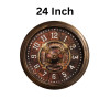 Heritage 24 Inch Letex Brown Wall Clock