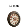 Heritage 18 Inch Sunrise Plain Numeric Burgundy Wall Clock