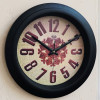 Heritage 18 Inch Sunrise Plain Floral Burgundy Wall Clock