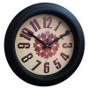 Heritage 18 Inch Sunrise Plain Floral Burgundy Wall Clock