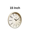 Heritage 15 Inch Sunset Plain Cream Wall Clock