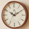 Heritage 15 Inch Sunset Plain Beige Brown Wall Clock