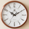 Heritage 15 Inch Sunset Plain White Brown Wall Clock