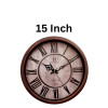 Heritage 15 Inch Sunset Plain Roman Brown  Wall Clock