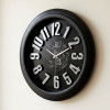 Heritage 18 Inch Sunrise 3D Black Silver Wall Clock