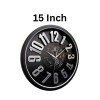 Heritage 15 Inch Sunset 3D Black Silver Wall Clock