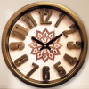Heritage 15 Inch Sunset 3D Brown Gold Wall Clock