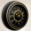 Heritage 14.25 Inch Fallow Black Gold Wall Clock