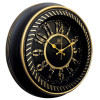 Heritage 14.25 Inch Fallow Black Gold Wall Clock