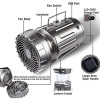 6 in 1 Portable Outdoor LED Camping Lantern with Fan Solar Rechargeable Power Bank Light