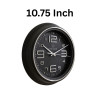 Heritage 10.75 Inch Titan Black Silver Wall Clock