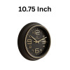 Heritage 10.75 Inch Titan Black Gold Wall Clock