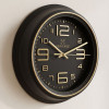 Heritage 10.75 Inch Titan Black Gold Wall Clock