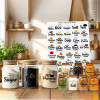 Food Spice Storage Label 3D Stickers For Kitchen Jars 40 Labels Waterproof