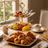 Melamine Square Feather Pattern 3 Tier Cake Stand