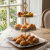 Melamine Square Feather and Marbled 3 Tier Cake Stand