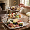Melamine Square Feather and Marbled 3 Tier Cake Stand