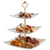 Melamine Square Black Gold Marbled 3 Tier Cake Stand