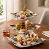 Melamine Square Black Geomatric 3 Tier Cake Stand