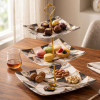 Melamine Square Black Geomatric 3 Tier Cake Stand