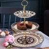 Melamine Round Black Vase Pattern 3 Tier Cake Stand With Plain Box