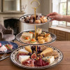 Melamine Round Black Vase Pattern 3 Tier Cake Stand With Plain Box